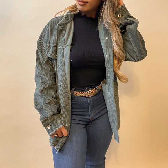 Olive Corduroy Jacket - Picture 1 of 2